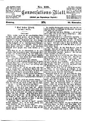 Regensburger Conversations-Blatt (Regensburger Tagblatt) Sonntag 22. November 1874