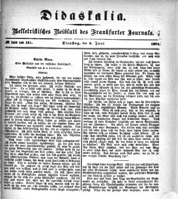 Didaskalia Dienstag 2. Juni 1874