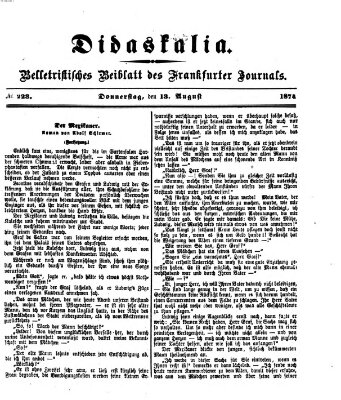 Didaskalia Donnerstag 13. August 1874