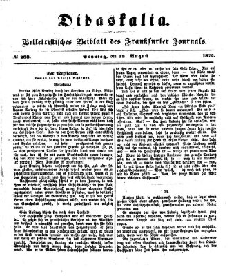 Didaskalia Sonntag 23. August 1874