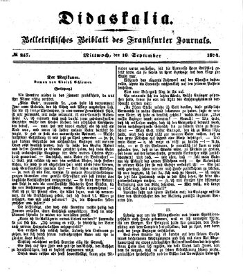Didaskalia Mittwoch 16. September 1874