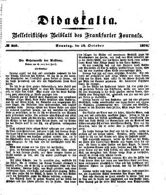 Didaskalia Sonntag 18. Oktober 1874