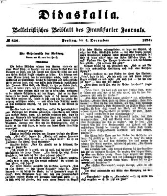 Didaskalia Freitag 4. Dezember 1874
