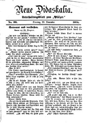 Neue Didaskalia (Pfälzer) Sonntag 29. November 1874