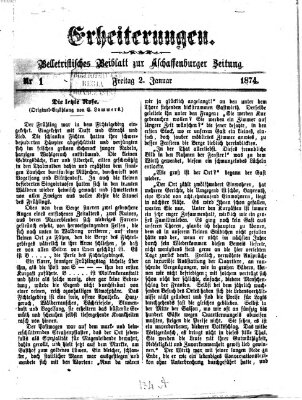 Erheiterungen (Aschaffenburger Zeitung) Freitag 2. Januar 1874