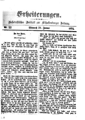 Erheiterungen (Aschaffenburger Zeitung) Mittwoch 28. Januar 1874