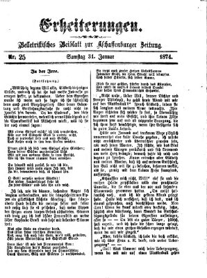 Erheiterungen (Aschaffenburger Zeitung) Samstag 31. Januar 1874