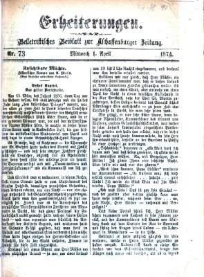 Erheiterungen (Aschaffenburger Zeitung) Mittwoch 1. April 1874