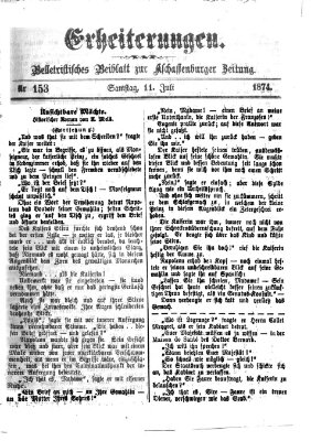 Erheiterungen (Aschaffenburger Zeitung) Samstag 11. Juli 1874