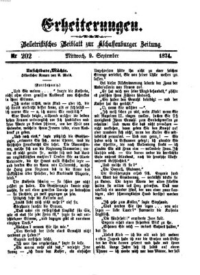Erheiterungen (Aschaffenburger Zeitung) Mittwoch 9. September 1874