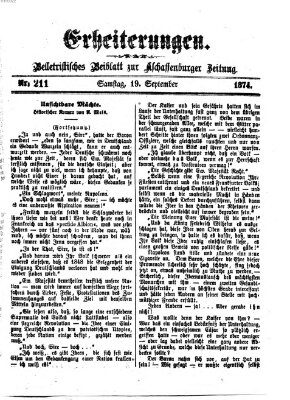 Erheiterungen (Aschaffenburger Zeitung) Samstag 19. September 1874