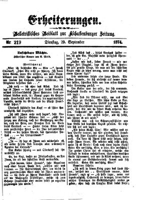 Erheiterungen (Aschaffenburger Zeitung) Dienstag 29. September 1874