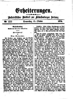 Erheiterungen (Aschaffenburger Zeitung) Donnerstag 15. Oktober 1874