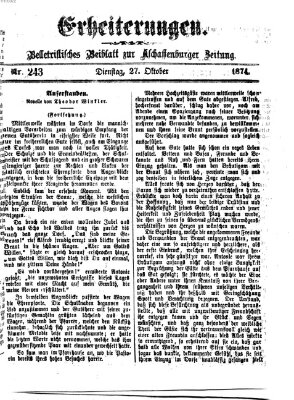 Erheiterungen (Aschaffenburger Zeitung) Dienstag 27. Oktober 1874