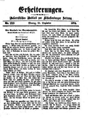 Erheiterungen (Aschaffenburger Zeitung) Montag 21. Dezember 1874