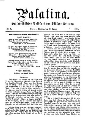 Palatina (Pfälzer Zeitung) Dienstag 20. Januar 1874