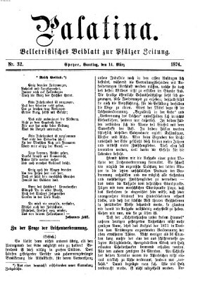 Palatina (Pfälzer Zeitung) Samstag 14. März 1874