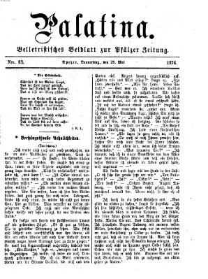 Palatina (Pfälzer Zeitung) Donnerstag 28. Mai 1874