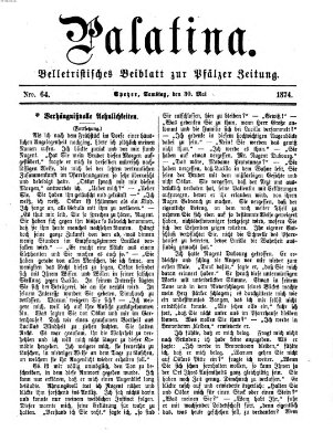 Palatina (Pfälzer Zeitung) Samstag 30. Mai 1874