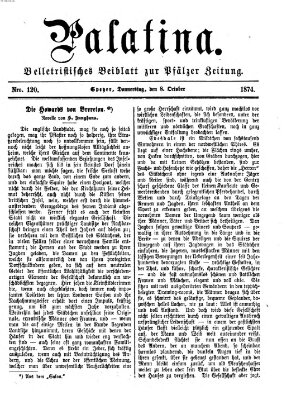 Palatina (Pfälzer Zeitung) Donnerstag 8. Oktober 1874