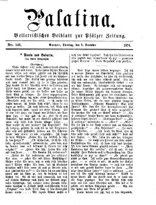 Palatina (Pfälzer Zeitung) Dienstag 8. Dezember 1874