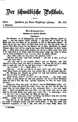 Der schwäbische Postbote (Neue Augsburger Zeitung) Dienstag 1. September 1874