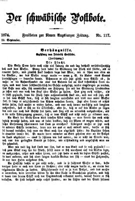 Der schwäbische Postbote (Neue Augsburger Zeitung) Dienstag 29. September 1874