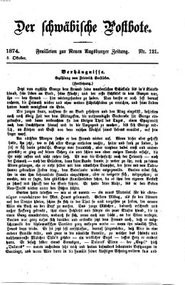 Der schwäbische Postbote (Neue Augsburger Zeitung) Donnerstag 8. Oktober 1874