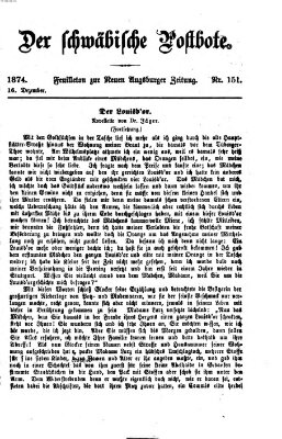 Der schwäbische Postbote (Neue Augsburger Zeitung) Mittwoch 16. Dezember 1874