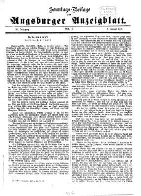 Augsburger Anzeigeblatt Sonntag 4. Januar 1874