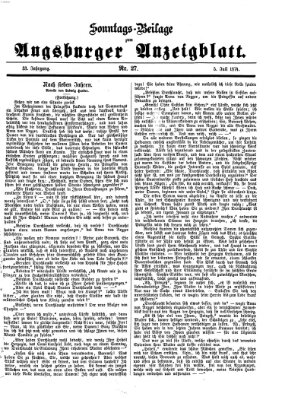 Augsburger Anzeigeblatt Sonntag 5. Juli 1874