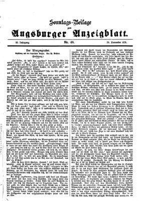 Augsburger Anzeigeblatt Sonntag 29. November 1874