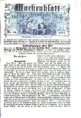 Wochenblatt für das christliche Volk Sonntag 8. März 1874
