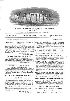 Nature Donnerstag 29. Januar 1874