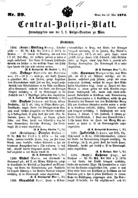Zentralpolizeiblatt Dienstag 12. Mai 1874