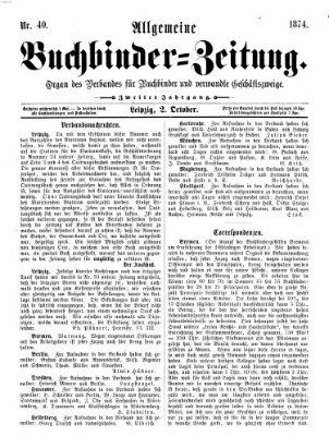 Allgemeine Buchbinderzeitung Freitag 2. Oktober 1874
