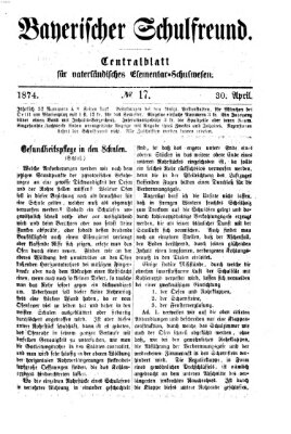 Bayerischer Schulfreund Donnerstag 30. April 1874