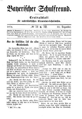 Bayerischer Schulfreund Mittwoch 30. Dezember 1874