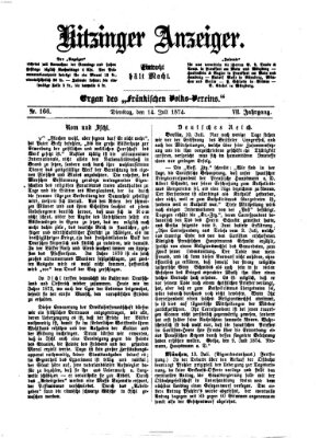 Kitzinger Anzeiger Dienstag 14. Juli 1874