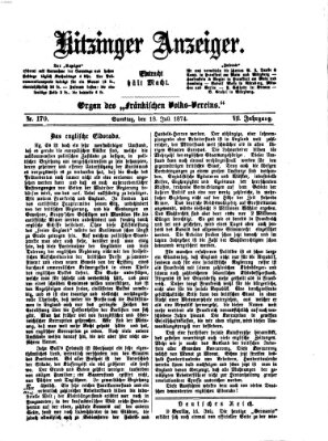 Kitzinger Anzeiger Samstag 18. Juli 1874