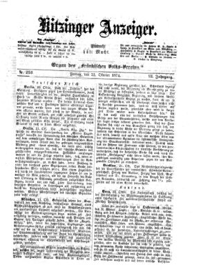 Kitzinger Anzeiger Freitag 23. Oktober 1874