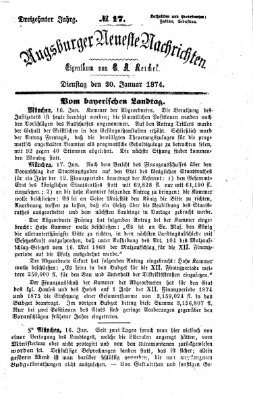 Augsburger neueste Nachrichten Dienstag 20. Januar 1874