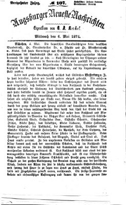 Augsburger neueste Nachrichten Mittwoch 6. Mai 1874