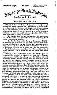 Augsburger neueste Nachrichten Donnerstag 7. Mai 1874
