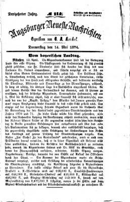 Augsburger neueste Nachrichten Donnerstag 14. Mai 1874