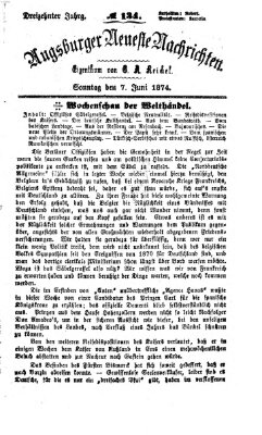 Augsburger neueste Nachrichten Sonntag 7. Juni 1874