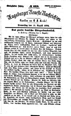 Augsburger neueste Nachrichten Donnerstag 13. August 1874