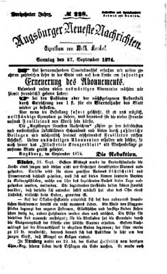 Augsburger neueste Nachrichten Sonntag 27. September 1874