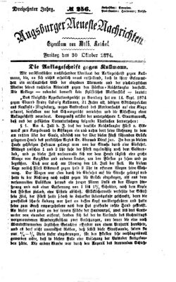 Augsburger neueste Nachrichten Freitag 30. Oktober 1874