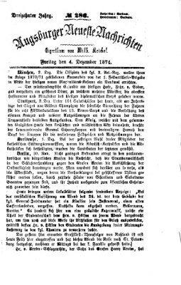 Augsburger neueste Nachrichten Freitag 4. Dezember 1874